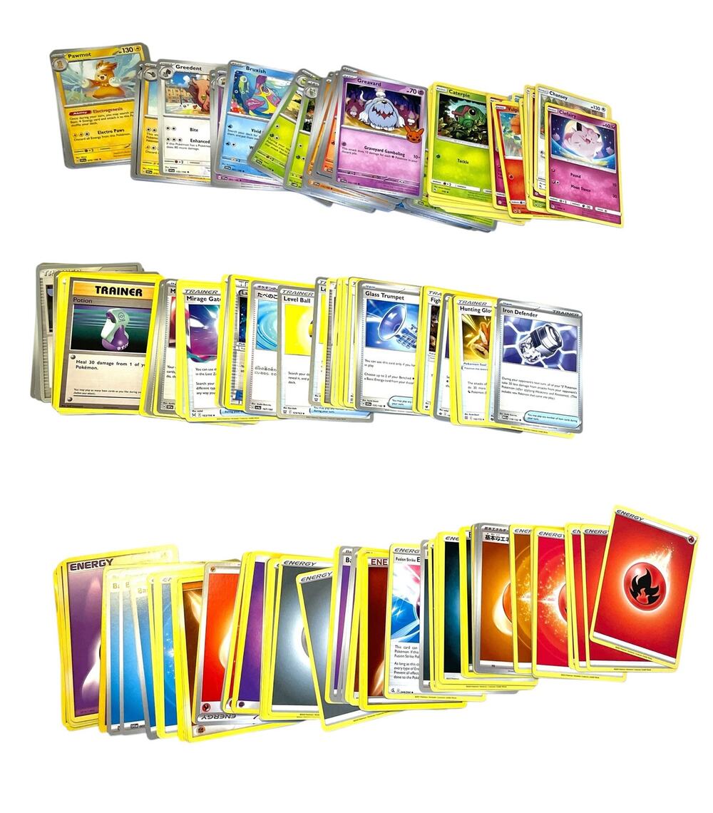 300 Pokemon Cards TCG Basic Trainer Energy 100/100/100 No Doubles No Fakes 17